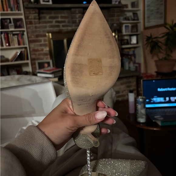 Jimmy Choo Silver Glitter Heels bridal - Picture 6 of 10